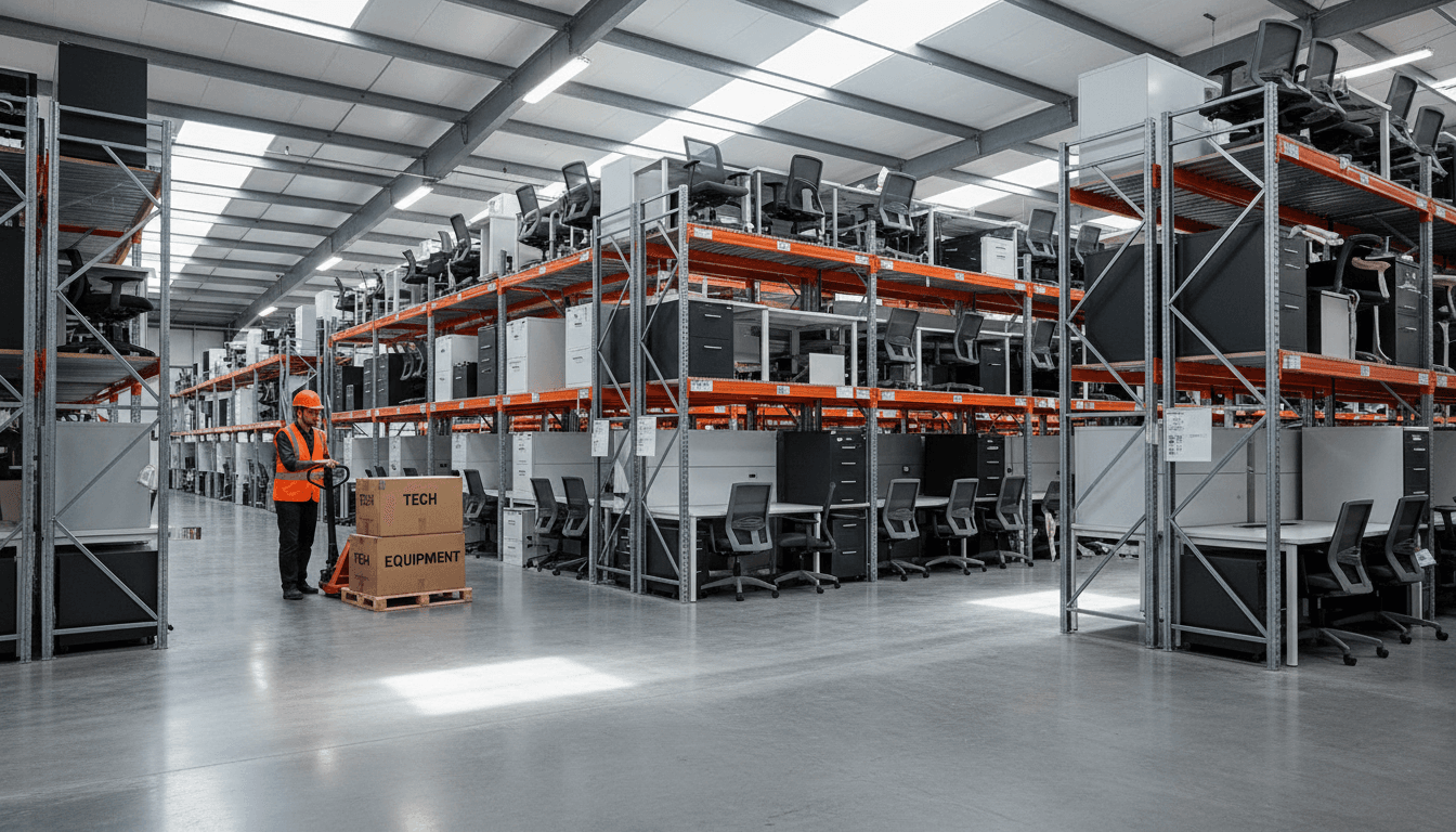 Military equipment crated and staged for delivery